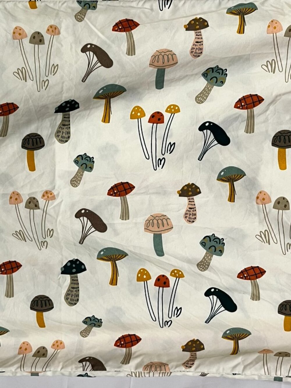 Set of 2 King Size Mushroom Botanical Pillowcases Cottagecore Woodland